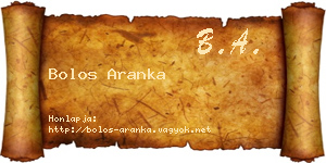 Bolos Aranka névjegykártya