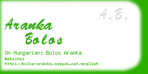 aranka bolos business card